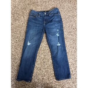 True Religion Halle Mid Rise Capri Jeans Distressed Blue Kids Size 28